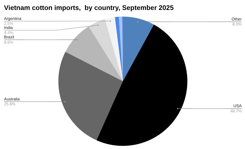 9月份越南棉花进口 [报告]
